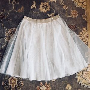 Light Gray Tulle Tutu Midi Skirt Small